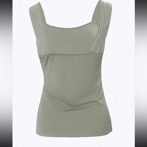 Luxe embellished fitted tank top - Picture 2 of 6